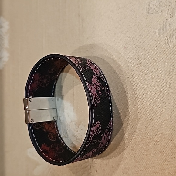 Coach RARE Leather and Silver Cuff Bracelet (Runway) NWOT - Picture 3 of 5